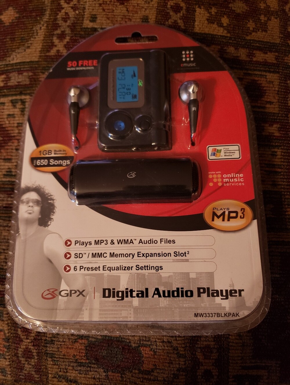 GPX Digital Audio Player 1GB MW3337BLKPAK - Factory Sealed Brand New Y2K Vintage